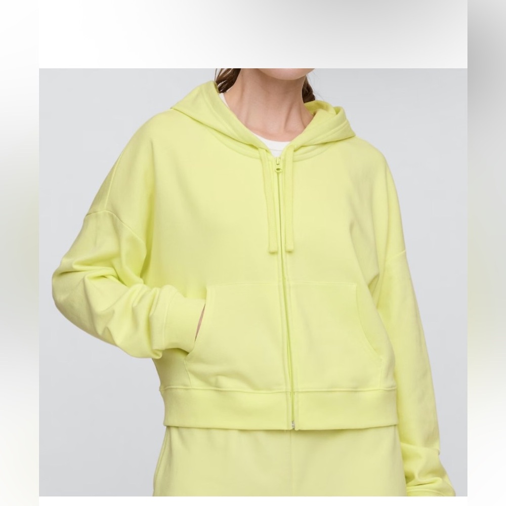 NWT Gap Oversized‎ Zip Hoodie Sweatshirt Citron Yellow Womens Sz XL $60